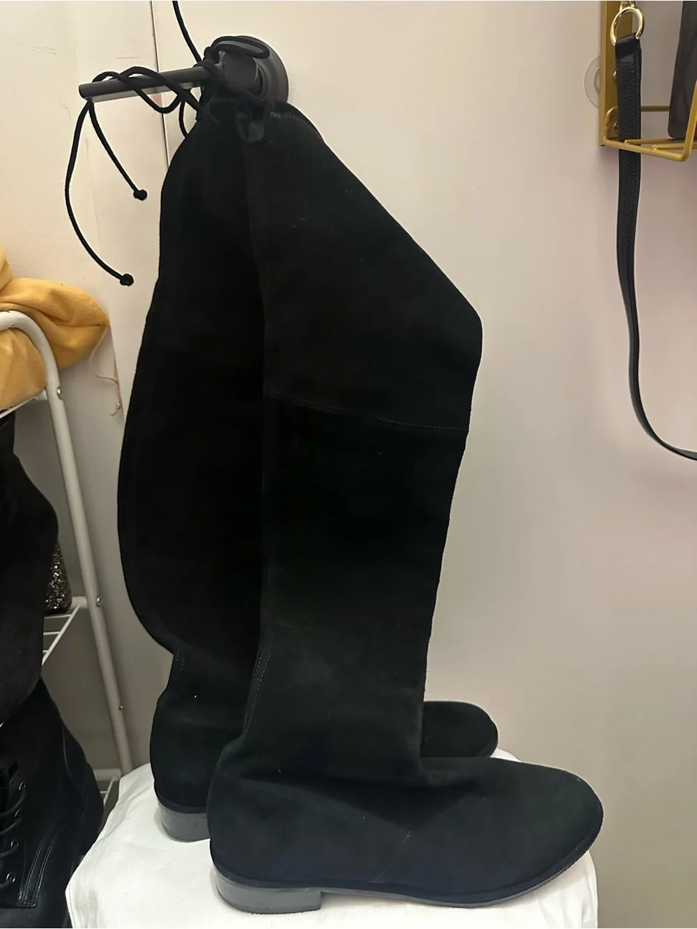 Stuart Weitzman Black Over-the-Knee Suede Boots 8.5